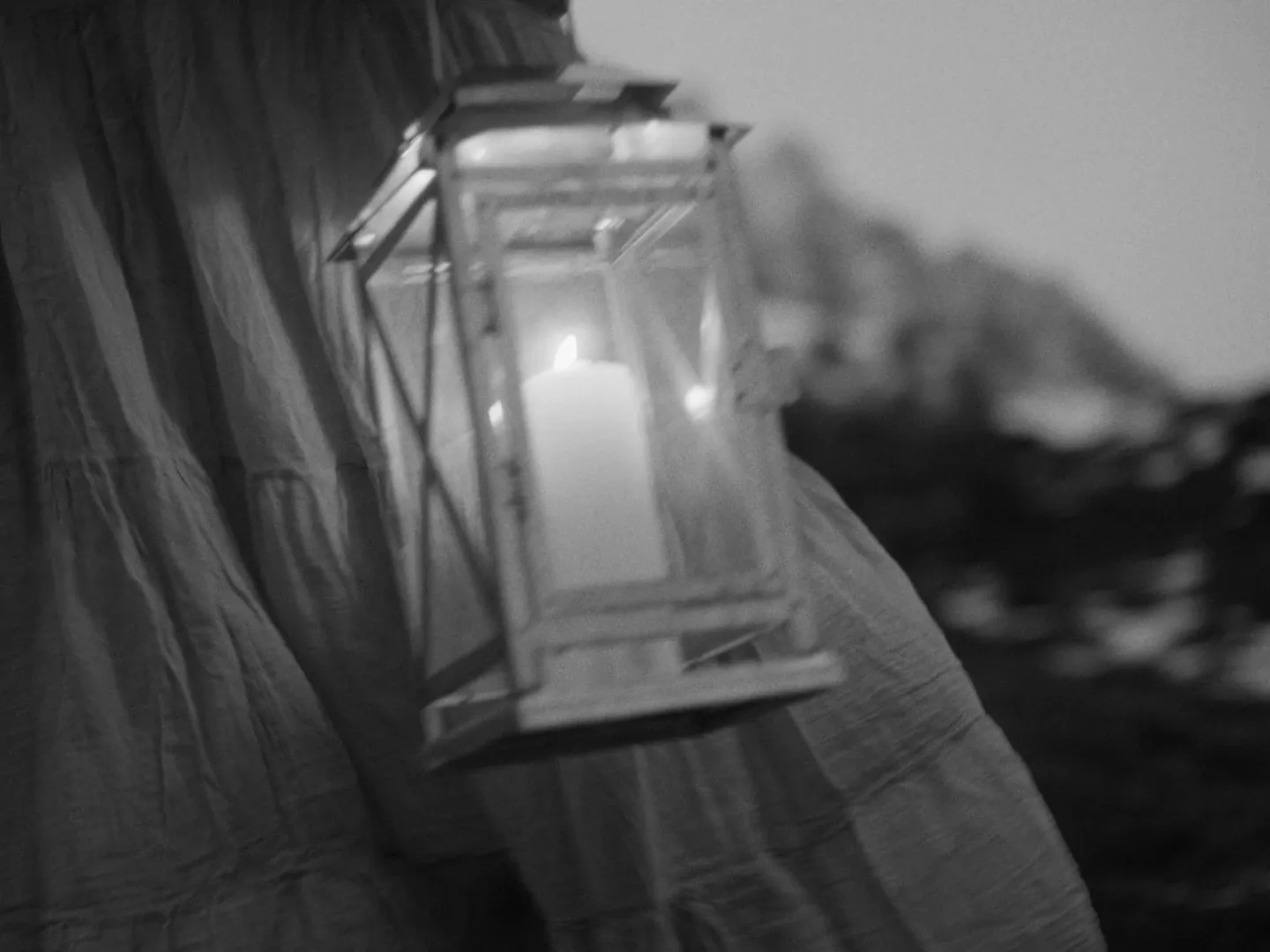 Lantern detail in the mountain landscape